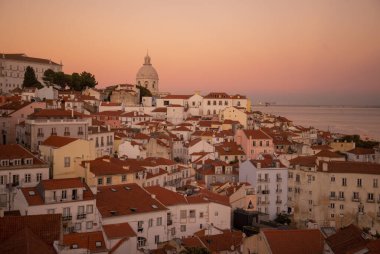 a view of the Old Town Alfama of the city Lisbon in Portugal.  Portugal, Lisbon, October, 2021