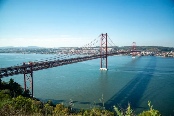 Ponte Abril 25The April Bridge Rio Tejo City Lisbon Portugal — Stockfoto