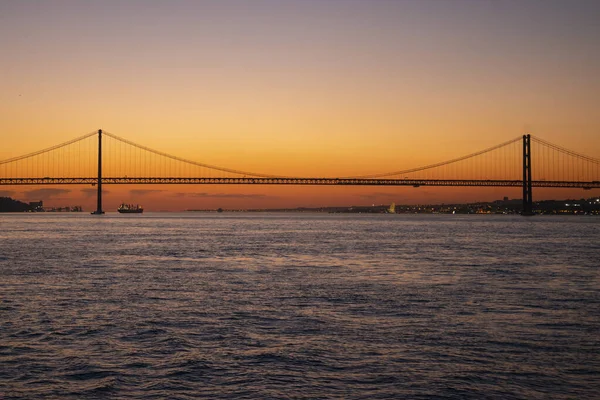 Ponte Abril 25The April Bridge Rio Tejo City Lisbon Portugal — Stockfoto