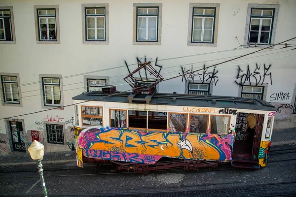 Traditional Lisbon Tram Streets Chiado City Lisbon Portugal Portugal Lisbon — Fotografie, imagine de stoc