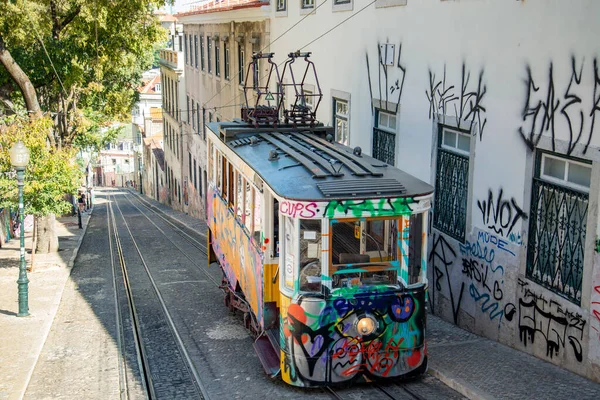 Traditional Lisbon Tram Streets Chiado City Lisbon Portugal Portugal Lisbon — Stock Fotó