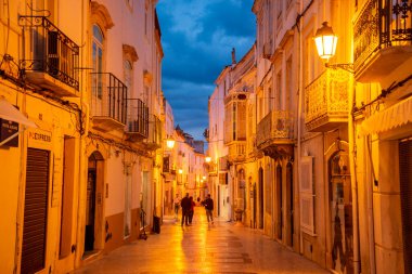 a small alley in the old town in the city of Elvas in Alentejo in Portugal.  Portugal, Elvas, October, 2021