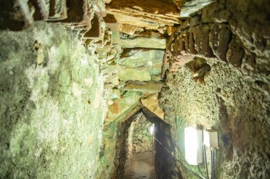 a underground tunnel at the Fort of Santa Luzia near the city of Elvas in Alentejo in Portugal.  Portugal, Elvas, October, 2021