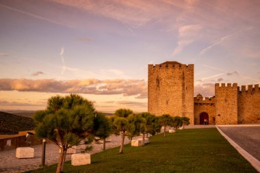 the Castle or castelo de Elvas in the city of Elvas in Alentejo in Portugal.  Portugal, Elvas, October, 2021