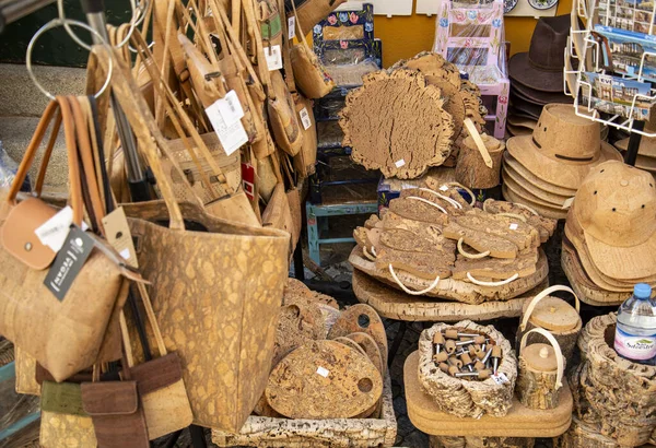 Une Boutique Souvenirs Liège Dans Vieille Ville Evora Alentejo Portugal — Photo