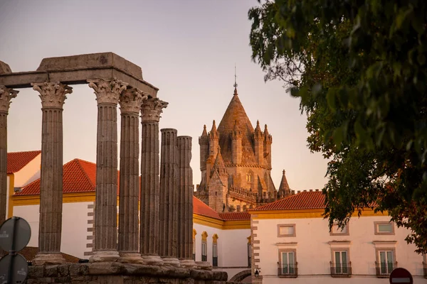 Templo Diana Vagy Templo Romana Largo Conde Vila Floron Portugáliai — Stock Fotó