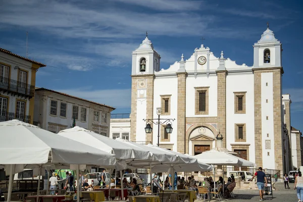 Igreja Santo Antao Praça Parca Giraldo Centro Histórico Cidade Évora — Fotografia de Stock