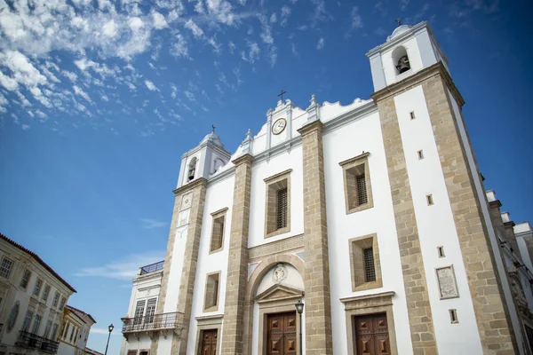Igreja Santo Antao Praça Parca Giraldo Centro Histórico Cidade Évora — Fotografia de Stock