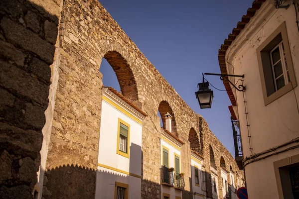 Aqueduto Agua Prata Nella Città Evora Alentejo Portogallo Portogallo Evora — Foto Stock