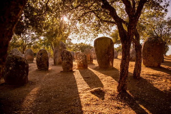 Ebora Megalithica Cromlech Almendres Almendres Cerca Ciudad Evora Alentejo Portugal — Foto de Stock
