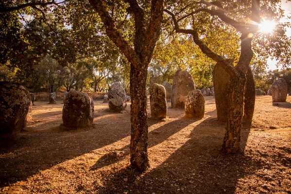 Ebora Megalithica Cromlech Almendres Almendres Cerca Ciudad Evora Alentejo Portugal — Foto de Stock