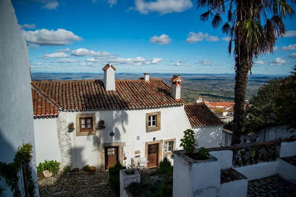 葡萄牙Alentejo的Castelo Marvao山上的Marvao村的老城 葡萄牙 马尔沃 2021年10月 — 图库照片