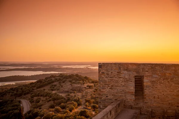 Castelo Village Monsaraz View Lago Alqueva Rio Guadiana Alentejo Portugal — Stock Photo, Image