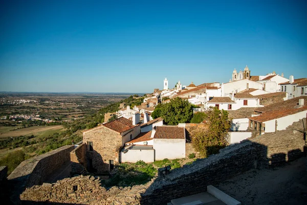 Widok Wieś Monsaraz Lago Alqueva Rio Guadiana Alentejo Portugalii Portugalia — Zdjęcie stockowe