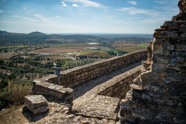 Portekiz, Alentejo 'daki eski Alegrete kasabasındaki Castelo. Portekiz, Alegrete, Ekim 2021