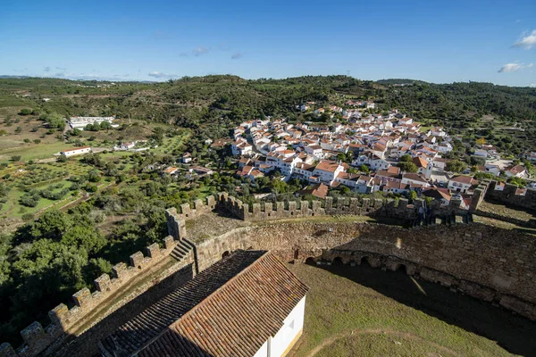 Portekiz Alentejo Daki Belver Kasabası Ile Castelo Belver Manzarası Portekiz — Stok fotoğraf