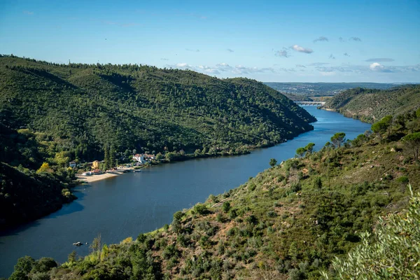 Landskapet Med Rio Tejo Staden Belver Alentejo Portugal Portugal Belver — Stockfoto