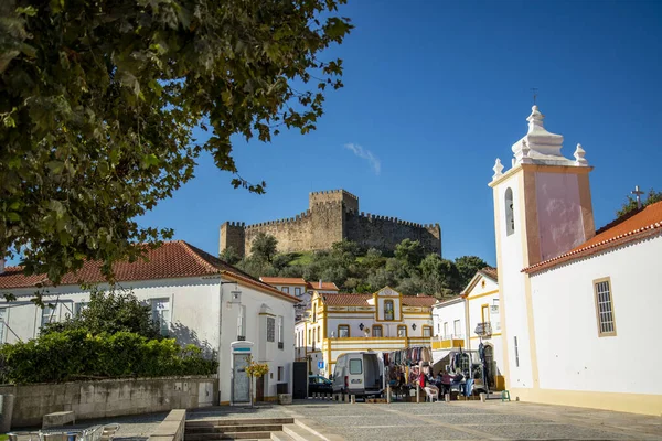 Belver Városa Castelo Belverrel Igreja Nossa Snehora Visitacao Portugáliai Alentejo — Stock Fotó