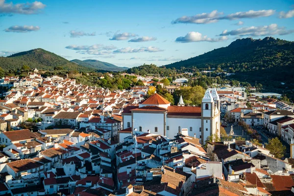 Vista Con Igreja Matriz Santa Maria Devesa Del Centro Storico — Foto Stock