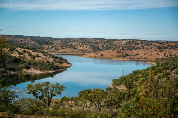 Paesaggio Del Lago Aqueva Rio Guadiana Vicino Alla Città Moura — Foto Stock