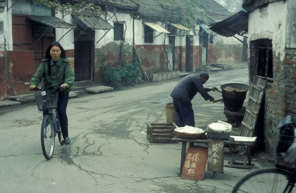 Vita Strada Piccolo Vicolo Nel Centro Storico Della Città Kaifeng — Foto Stock