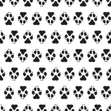 Traces dogs seamless vector pattern. clipart