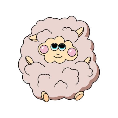 beyaz zemin üzerine eğlenceli koyun.