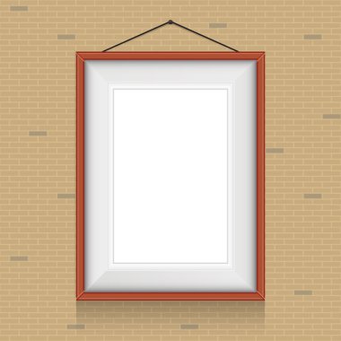 vektör çerçeve resimleri veya fotoğrafları tuğla duvar arka planı için.