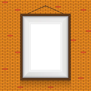 vektör çerçeve resimleri veya fotoğrafları tuğla duvar arka planı için.