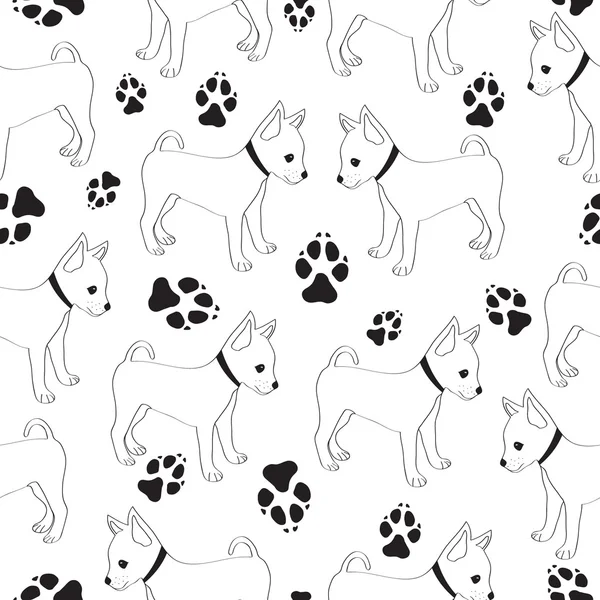 Russian Toy Terrier, seamless pattern with dogs. — Stock Vector