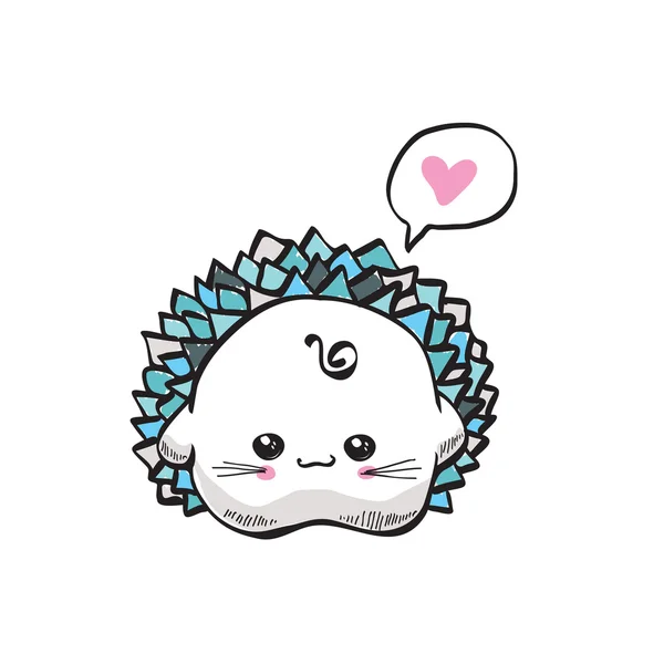 Kawaii schattig egel — Stockvector