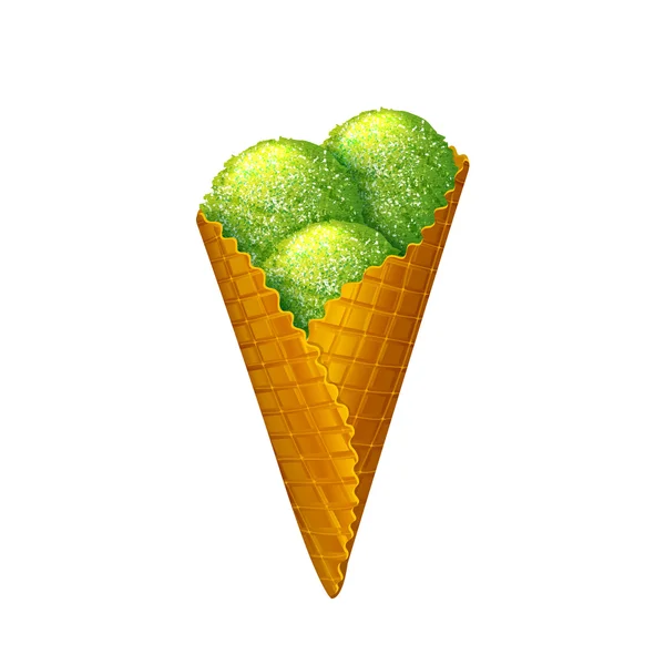 Cone de bolacha de gelado. Vetor — Vetor de Stock