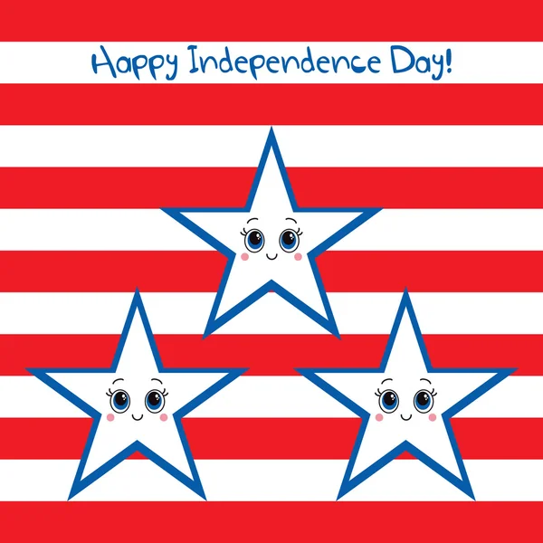 Mutlu Bağımsızlık günü ABD tebrik kartı. — Stok Vektör