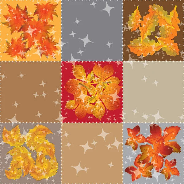 Seamless pattern of autumn leaves Vector — Stock Vector