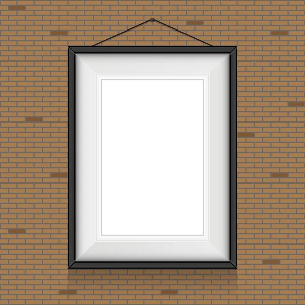 Vector frame voor schilderijen of foto's op de bakstenen muur achtergrond. — Stockvector