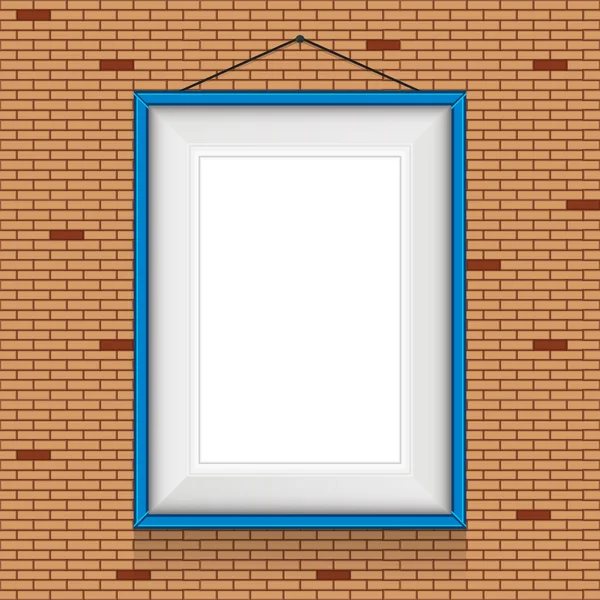 Marco vectorial para pinturas o fotografías sobre el fondo de la pared de ladrillo . — Vector de stock