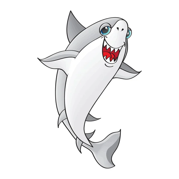Žralok na bílém pozadí. — Stockový vektor
