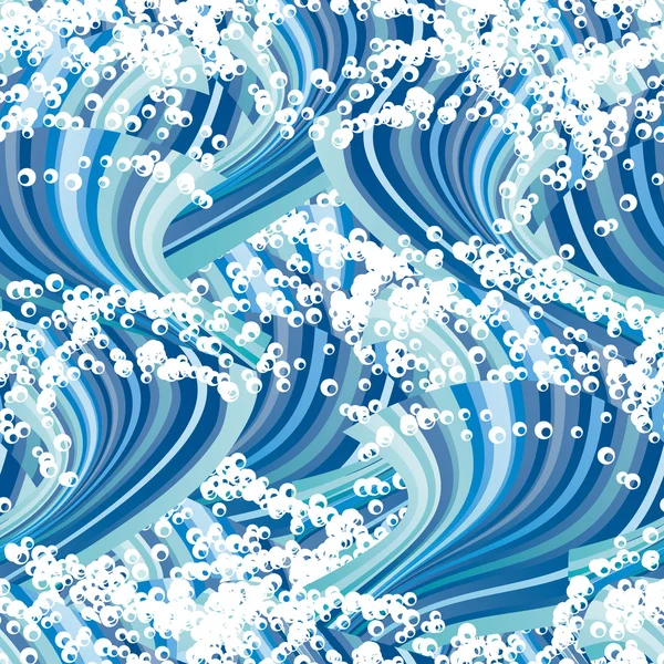シームレスな抽象的な手描きの波パターン — ストックベクタ