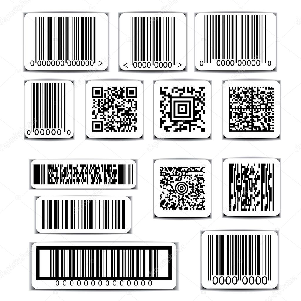 Barcode label set vector