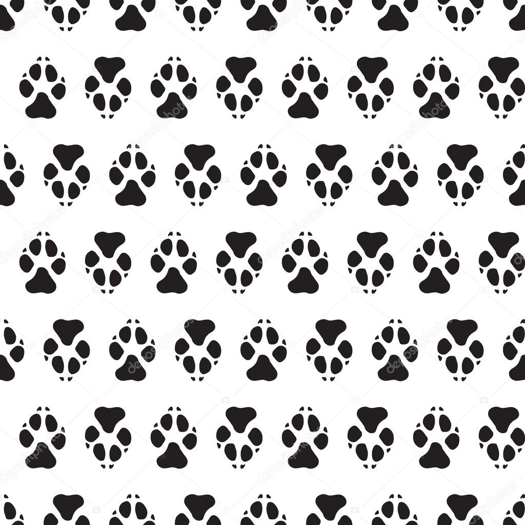Traces dogs seamless vector pattern.