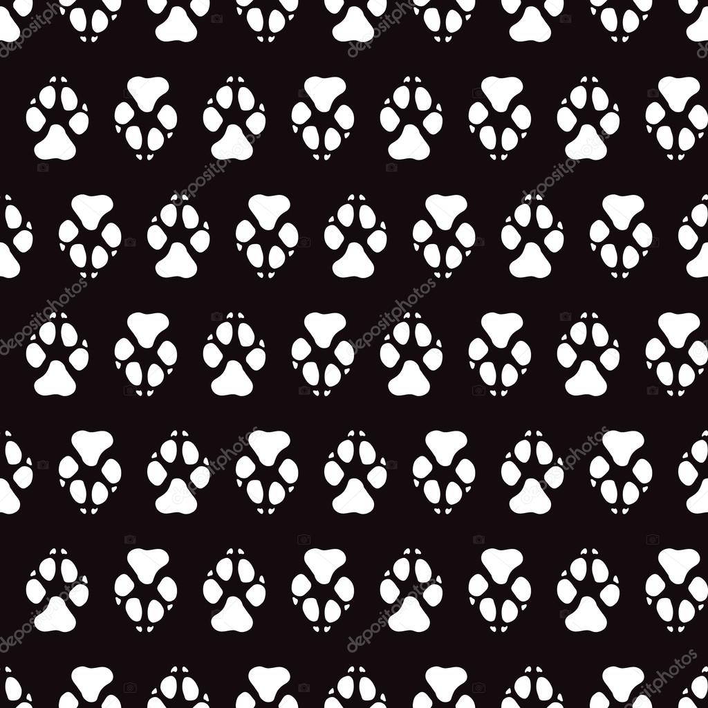 Traces dogs seamless vector pattern.