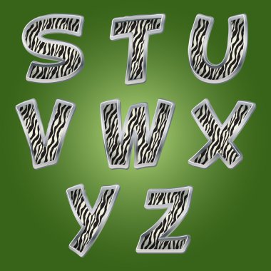 Zebra mektuplar. vektör.
