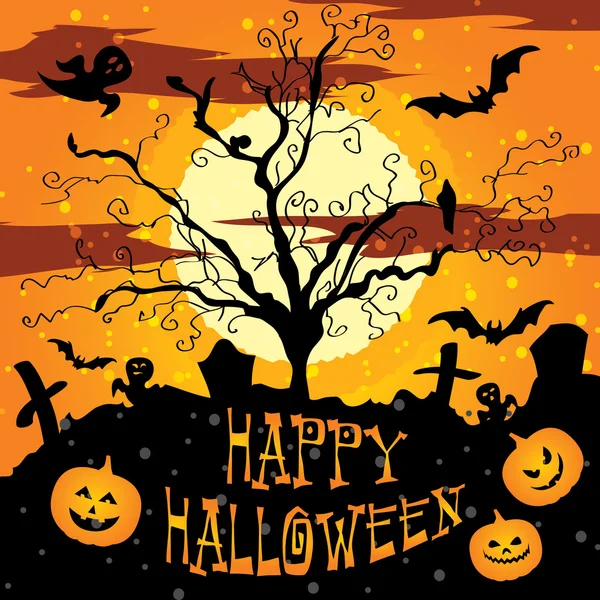 Illustration vectorielle Halloween Cimetière — Image vectorielle