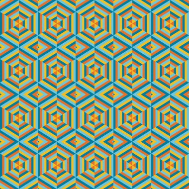 Mozaik farklı renkler, geometrik şekiller altıgenler.