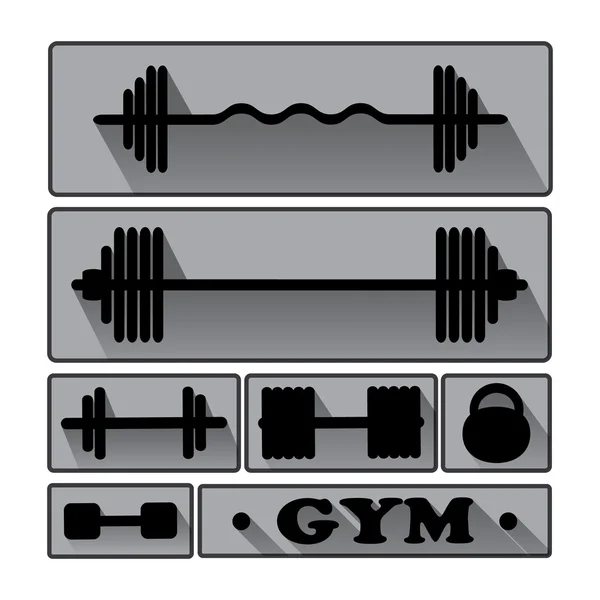 Gym fitness ikonok vector. — Stock Vector