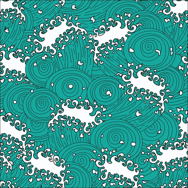 Waves. Seamless pattern. — Stock Vector