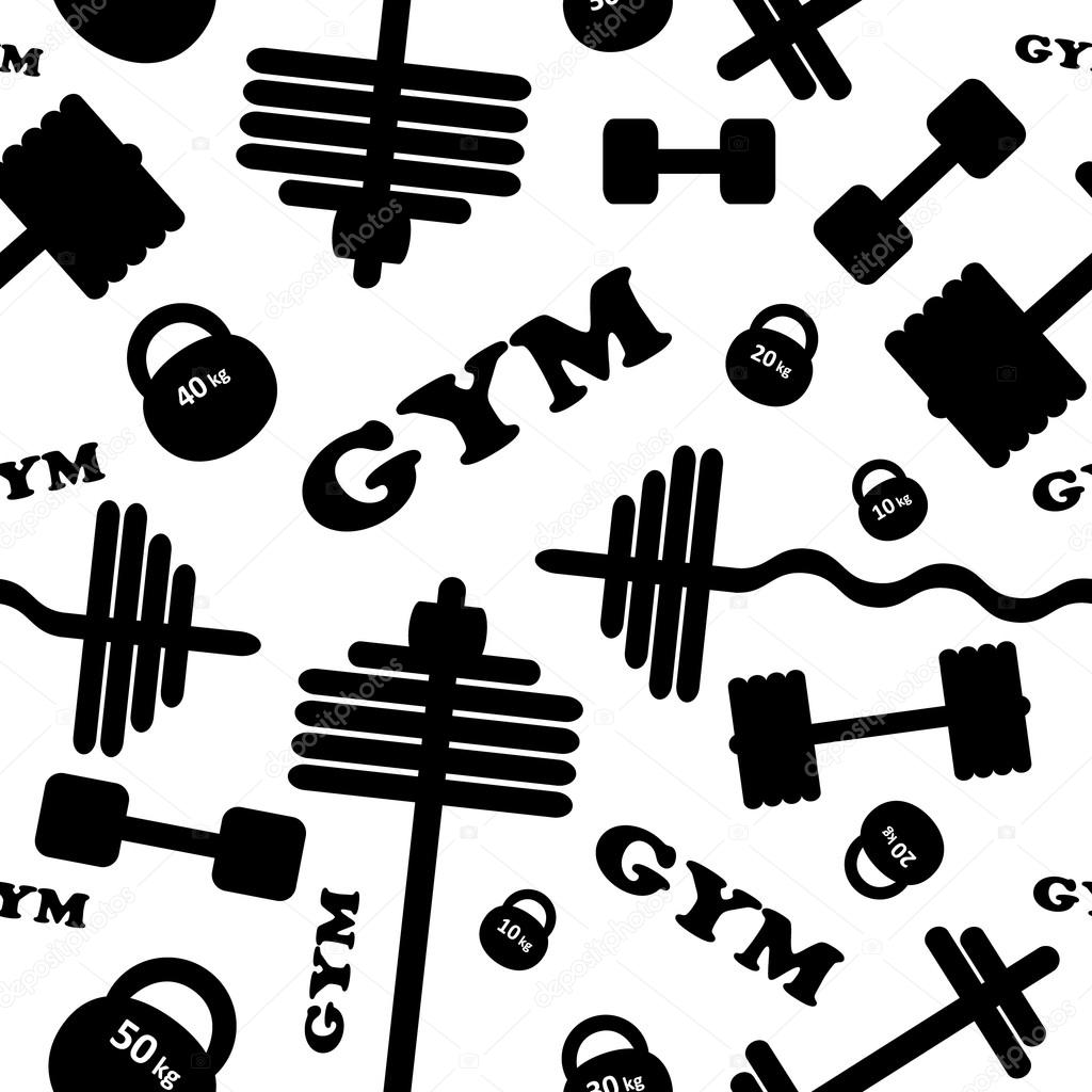 Gym. Seamless vector pattern.
