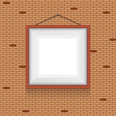 vektör çerçeve resimleri veya fotoğrafları tuğla duvar arka planı için.