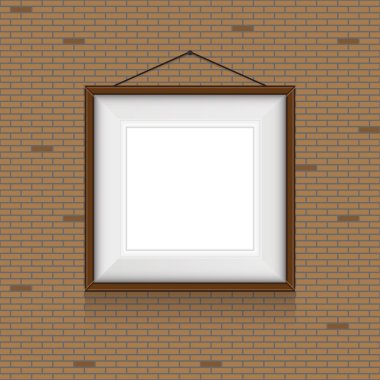 vektör çerçeve resimleri veya fotoğrafları tuğla duvar arka planı için.