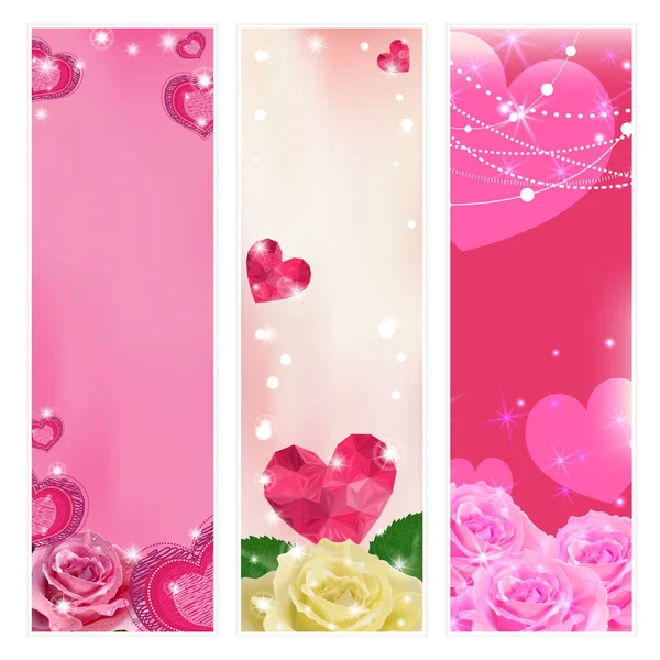 Set of vector love banners. Elements for design. — Stock Vector